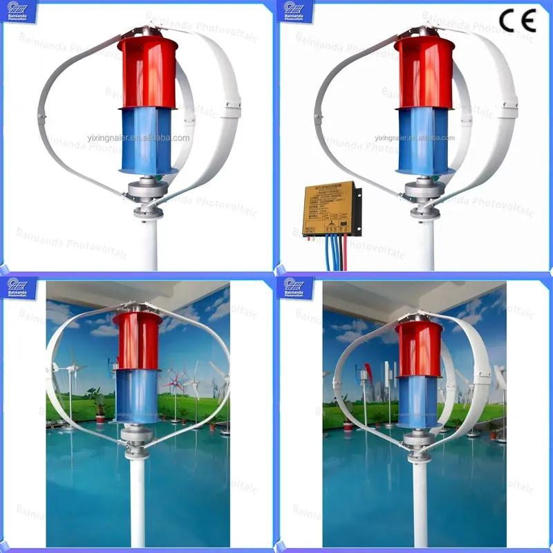 Wind Solar Hybrid Kit - ชุดเครื่องกำเนิดไฟฟ้าพลังงานลมแบบแกนตั้ง 300W 400W พร้อมตัวควบคุมการชาร์จ ระบบพลังงานลมและพลังงานแสงอาทิตย์แบบไฮบริดสำหรับใช้งานกลางแจ้งในบ้าน