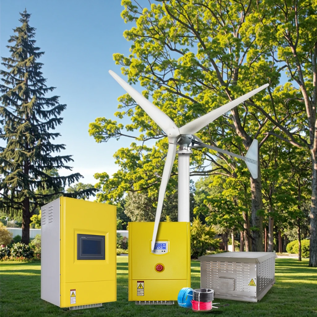 Wind Solar Hybrid Kit - ชุดกังหันลมผลิตไฟฟ้าสำหรับใช้ในบ้าน 2000W 12V/24V พร้อมตัวควบคุมการชาร์จ สำหรับระบบพลังงานไฮบริดพลังงานแสงอาทิตย์และพลังงานลม