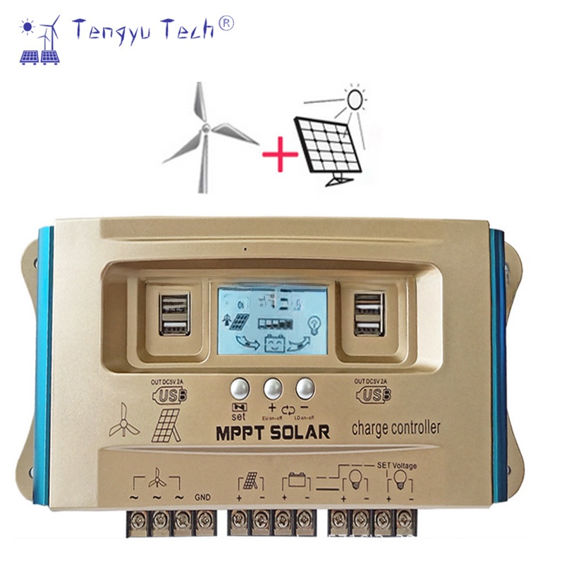Wind Solar Hybrid Kit - ตัวควบคุมการชาร์จไฮบริดพลังงานลมและแสงอาทิตย์ Tengyu Tech ควบคุมอัจฉริยะ